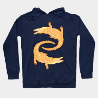 Crocodiles (Navy and Yellow Palette) Hoodie